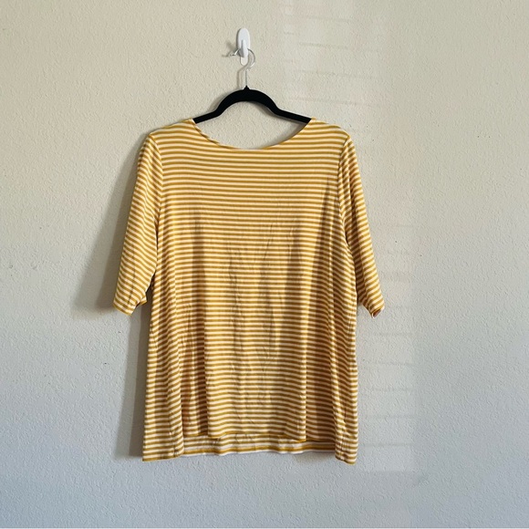 Old Navy woman’s fitted yellow striped top size XXL low back casual everyday - Picture 1 of 7